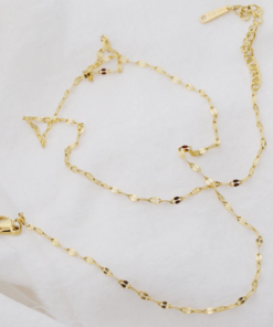 Silver Ros Gold Titanium Stainless Steel Ona Confetti Chain Necklace Choker PE11