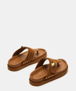 Steve Madden Suede Thona Sandal In Chestnut