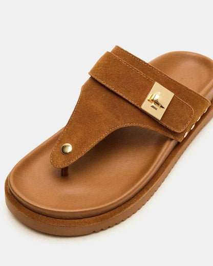 Steve Madden Suede Thona Sandal In Chestnut