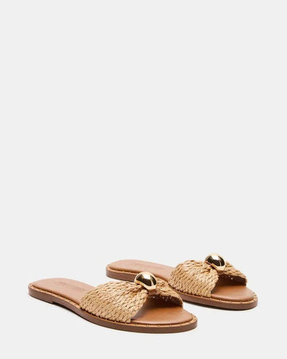 Steve Madden Dipsy Sandals In Natural Raffia