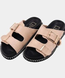 Shu Shop Charlotte Sandals In Beige Suede