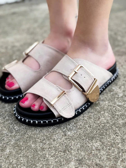 Shu Shop Charlotte Sandals In Beige Suede