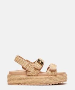 Steve Madden Bigmona Sandals In Natural Raffia